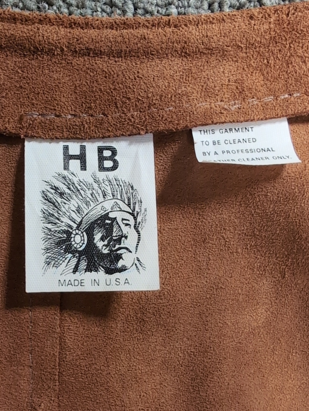 Vintage HB Native American Indian Leather Vest And Wrap Skirt Set Western Boho - Picture 4 of 17